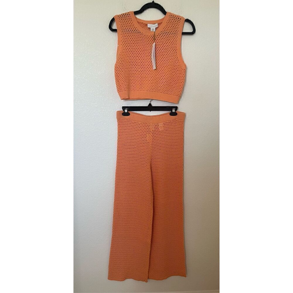 House of Harlow Crochet Pants and Cropped Tank Set NEW